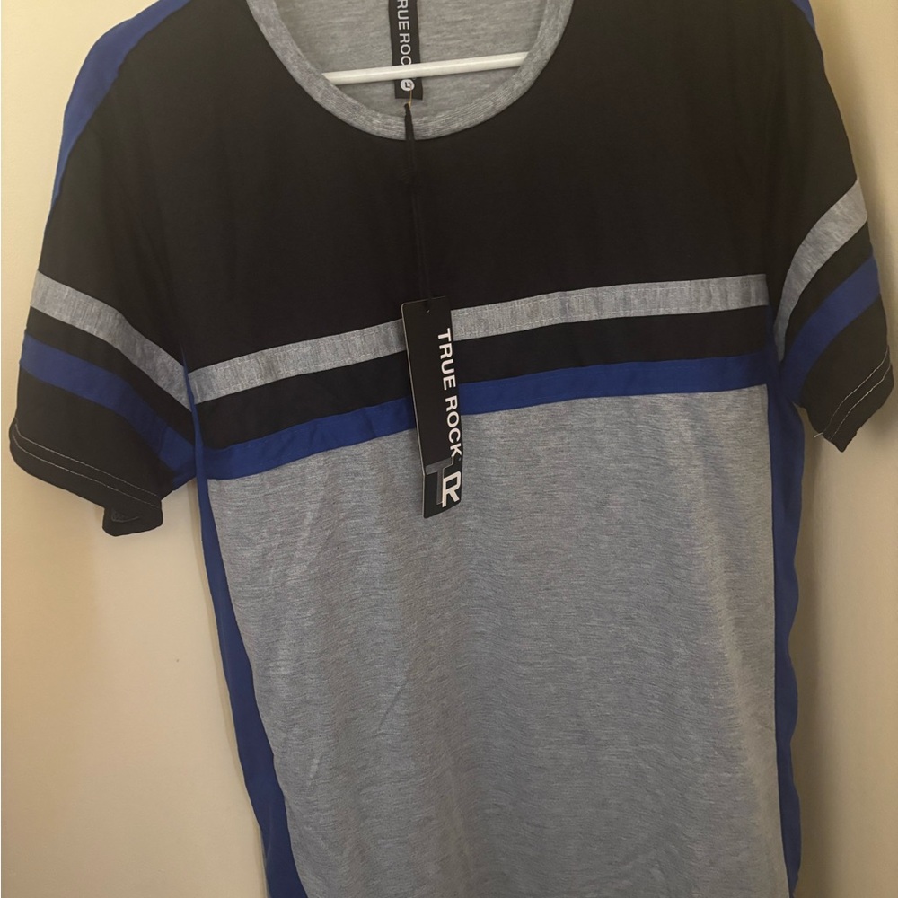 True Rock Men's Blue and Gray Shirt